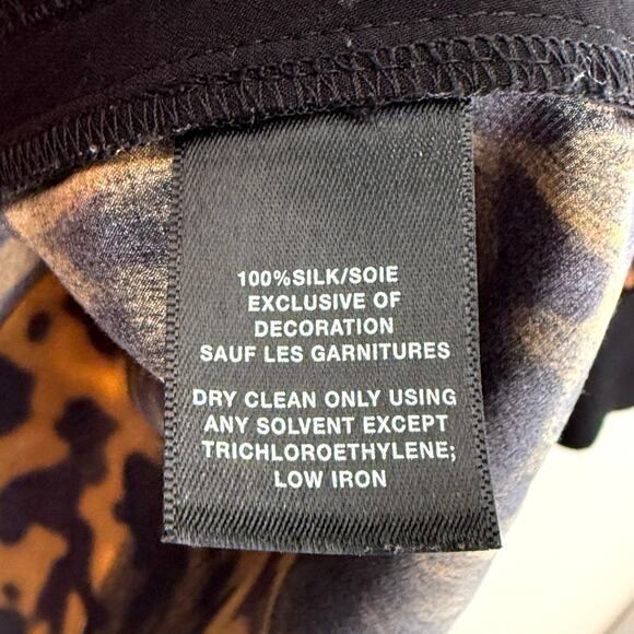 Lafayette 148 New York Kelsey silk animal print blouse size XL - Picture 5 of 7